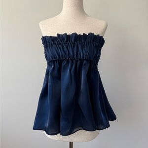 Kourt Strapless Navy Blue Top